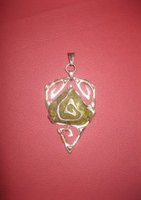 pendant, 2010, serpantine, copper, nickel silver